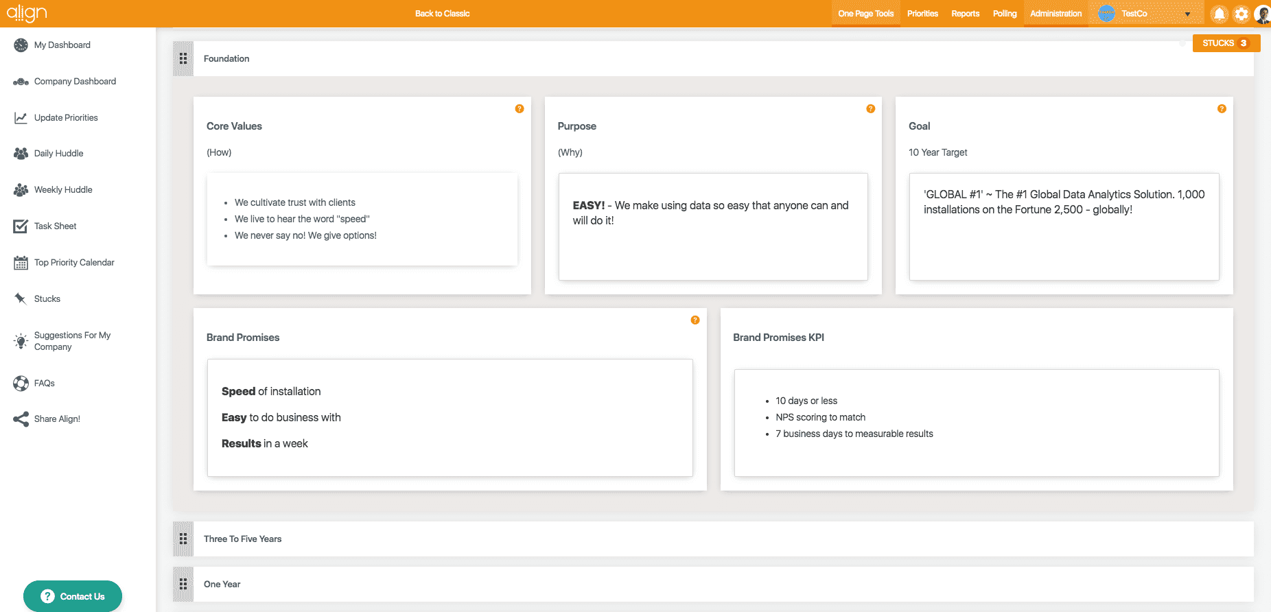 One Page Plan Tools