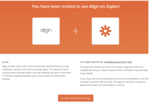 Accept Invite and Build a Zap screenshot