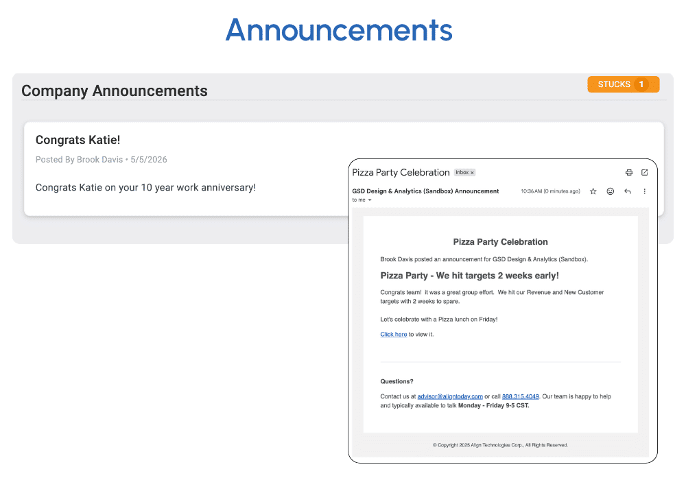 Announcements in Align