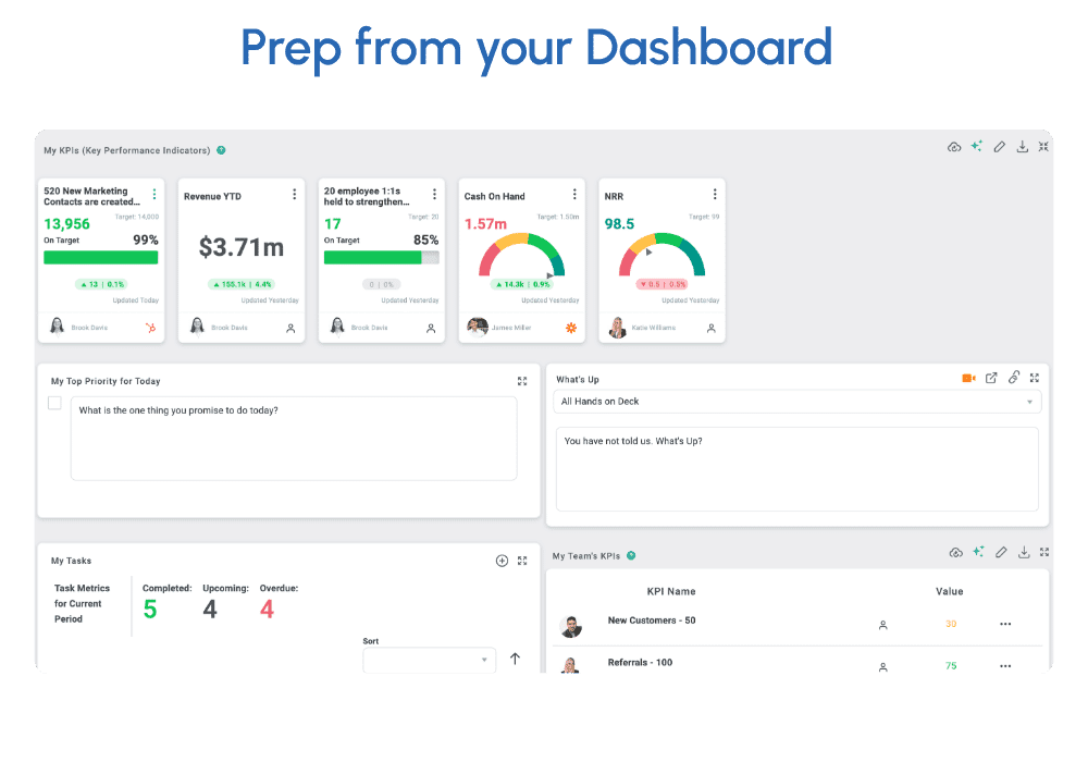 Prep from your Dashboard in Align