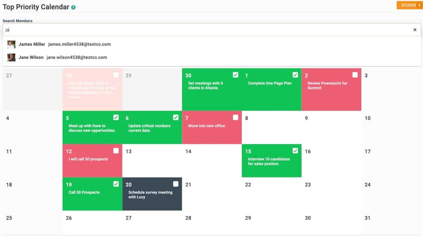 Align Top Priority Calendar