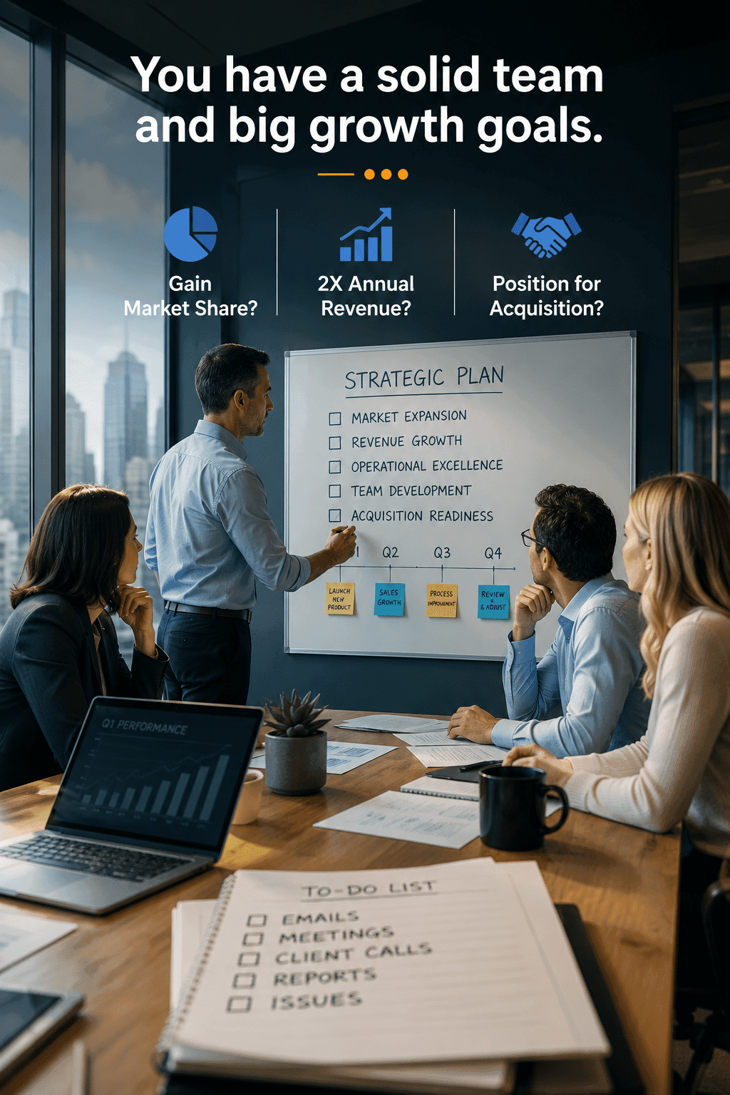 Solid team working toward big growth goals