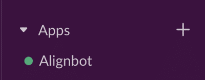 Alignbot listed under Slack apps