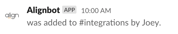 Alignbot notification in Slack