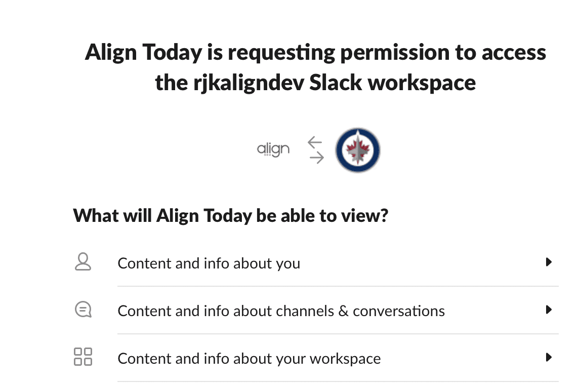 Slack workspace approval page