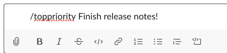 Updating the top priority via Slack command