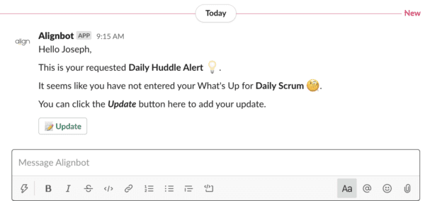 Updating a huddle from Slack