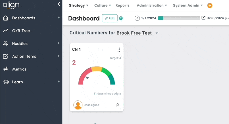 Navigating to the Alignment Company Survey in Align's Culture Tools