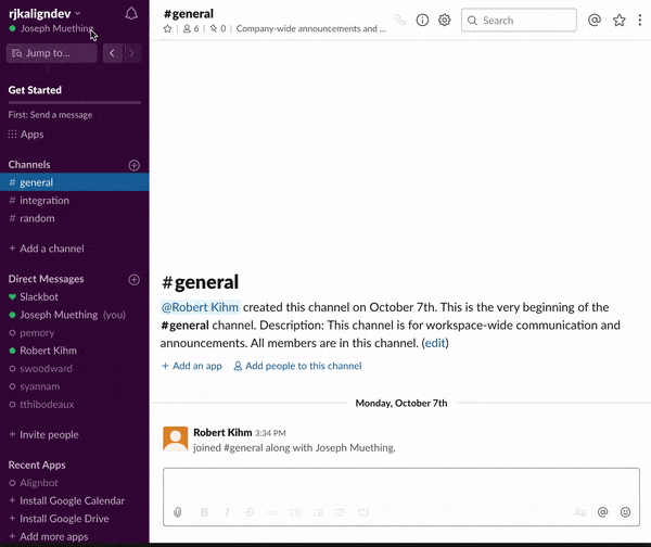 Copying your Slack member ID