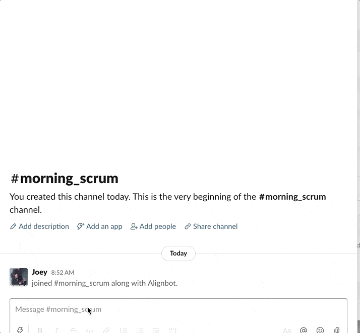 Demo of typing a slash command