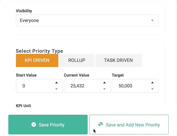 Control team access to your quarterly Priorities