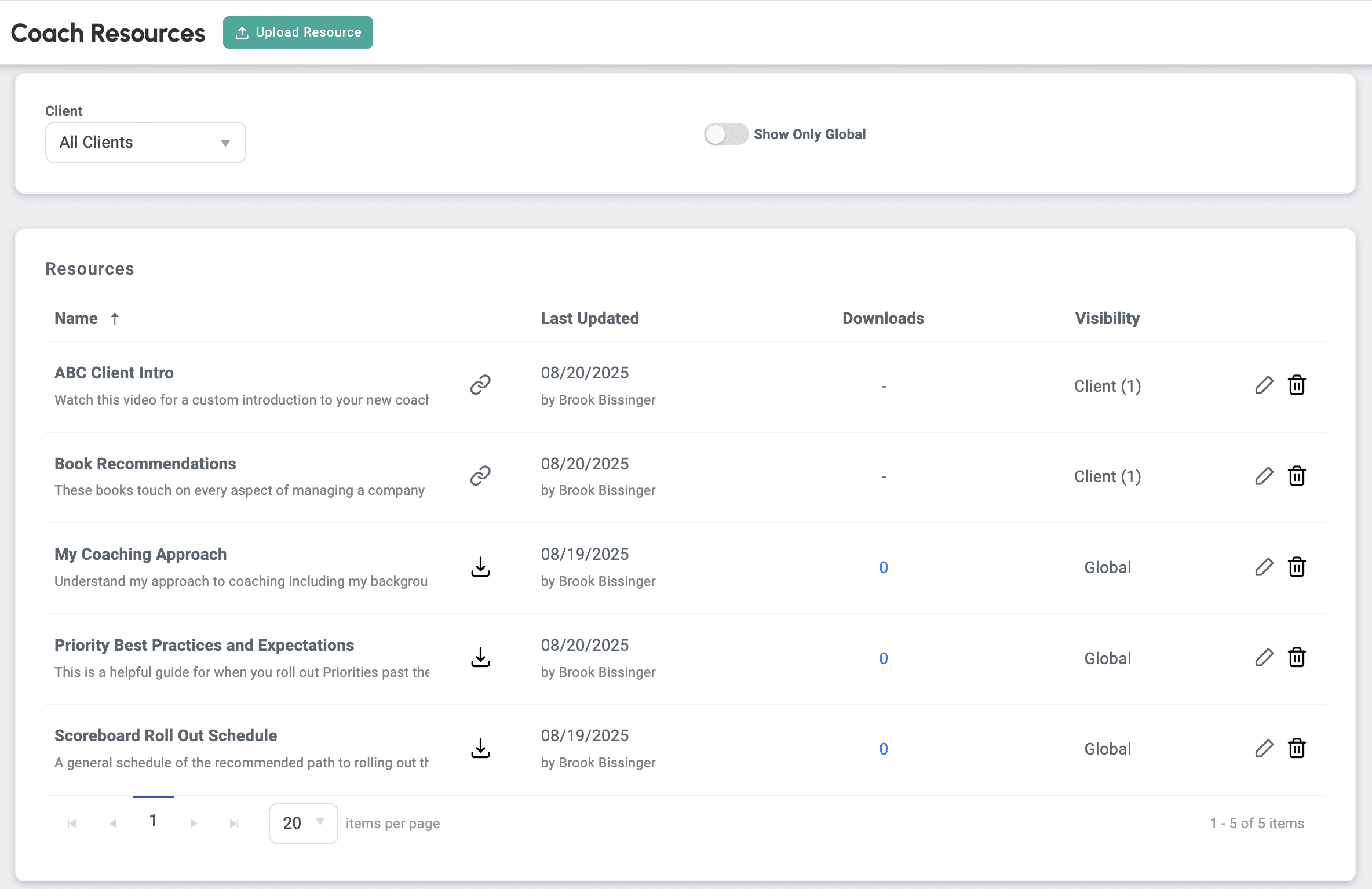 Coach Resources – Coach View